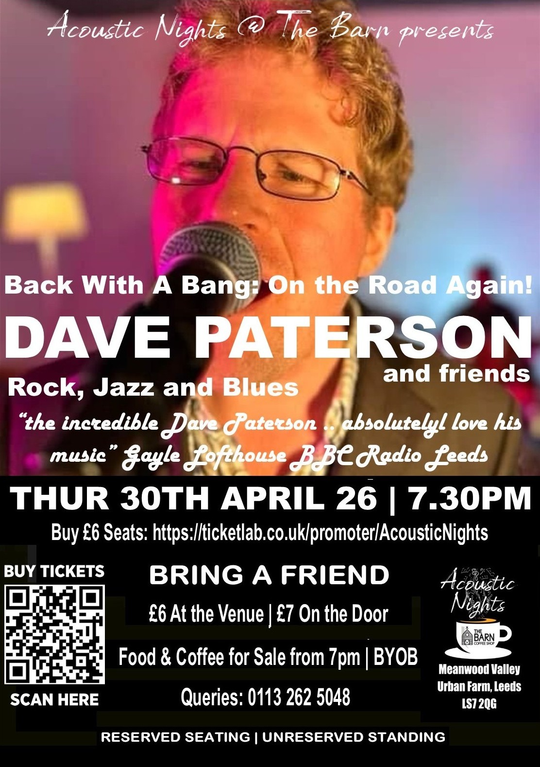 DAVE PATERSON in concert | On the Road Again! | The Barn Coffee Shop Meanwood | Leeds 30 4 26