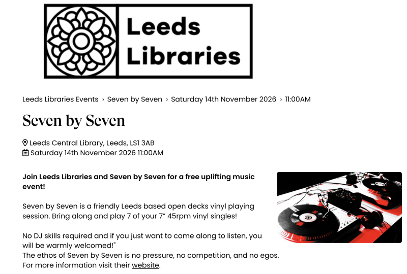 Music Event: Seven by Seven Clubbing with Vinyl