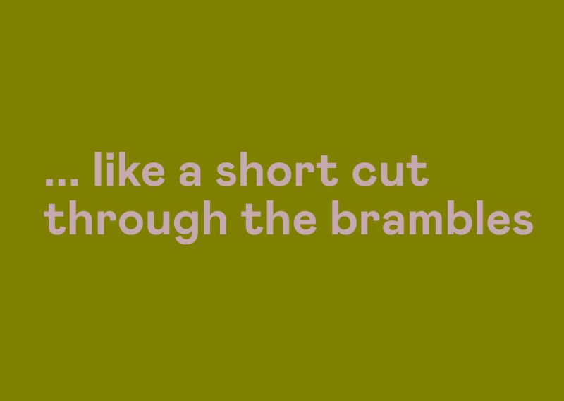 … like a short cut through the brambles