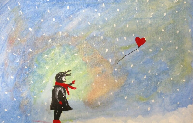 Paint a Pic: Winter Balloon Girl
